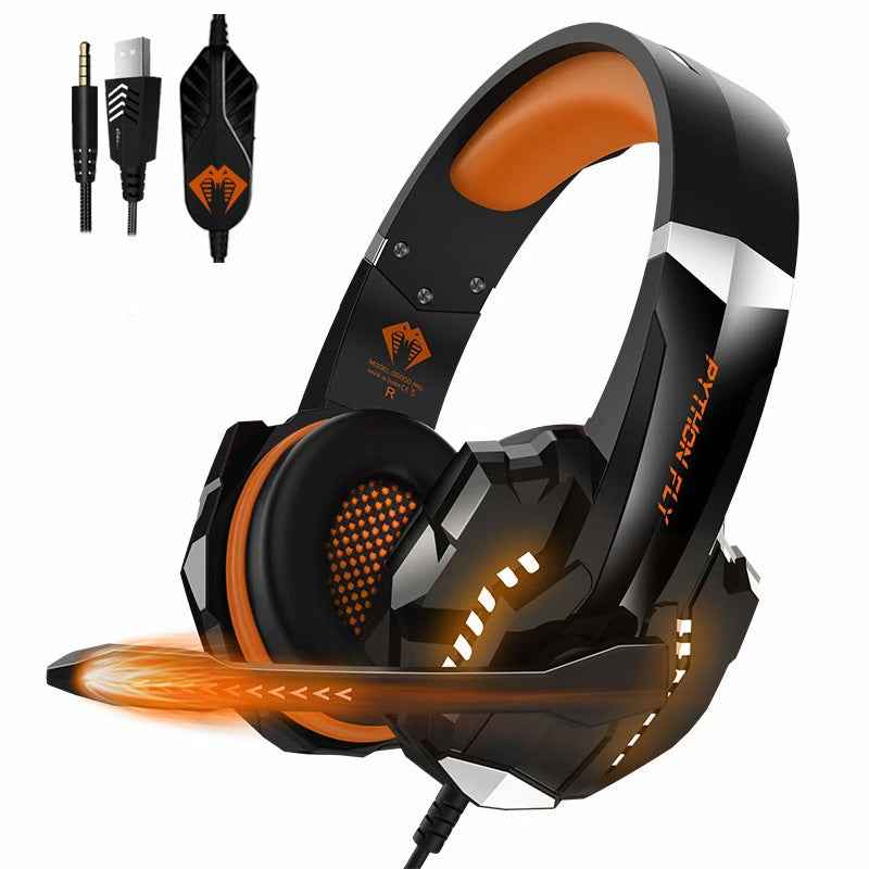 Wired USB Gaming Headset – 50mm Driver 32Ω 110dB 20-20kHz 3.0m Braided Cable Built-In Mic ABS Earmuffs 280g | Blue, Orange, Purple & Red