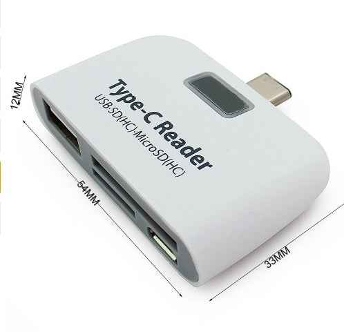 USB-C OTG Card Reader | TF SD Card | MacBook Android Tablet Phone | Plug & Play | Compact