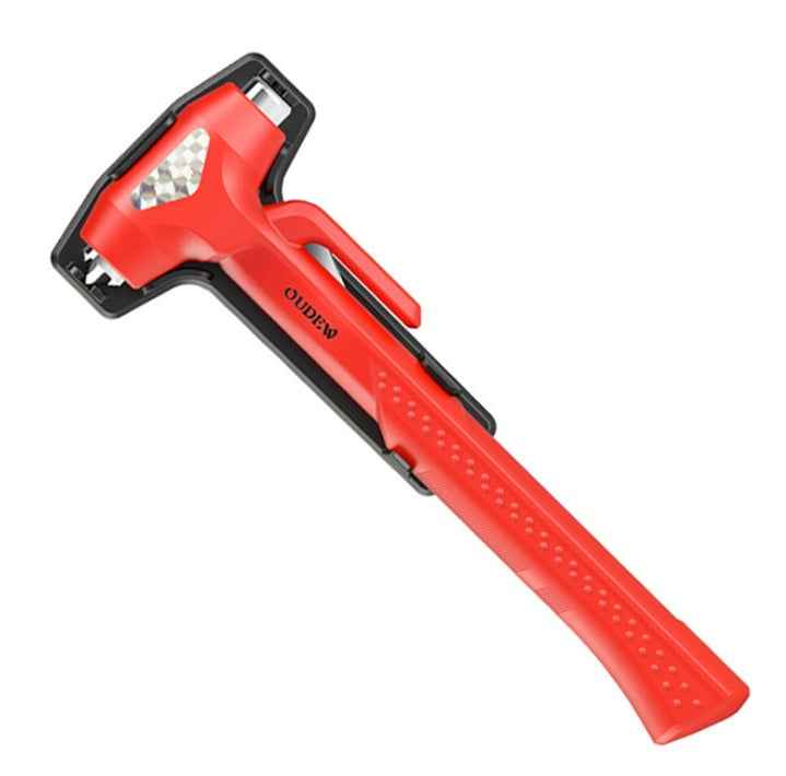 Car Emergency Safety Hammer | Window Breaker & Seatbelt Cutter | ABS + High Carbon Steel | Black & Red
