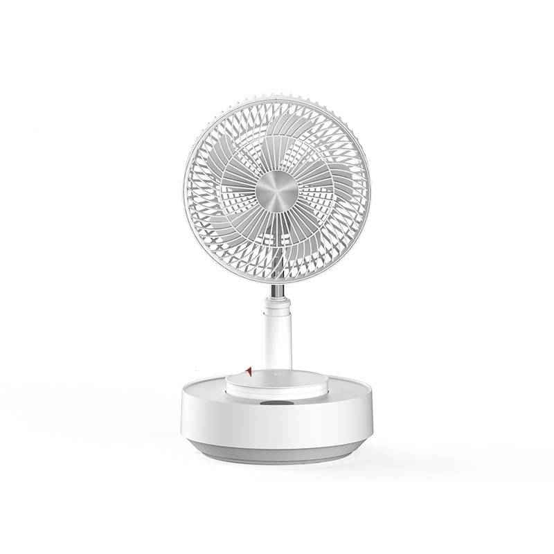 Model 908 Telescopic Foldable Rechargeable Floor & Desktop Fan | 5-Speed, Magnetic Remote, Optional Humidifier, Green & White