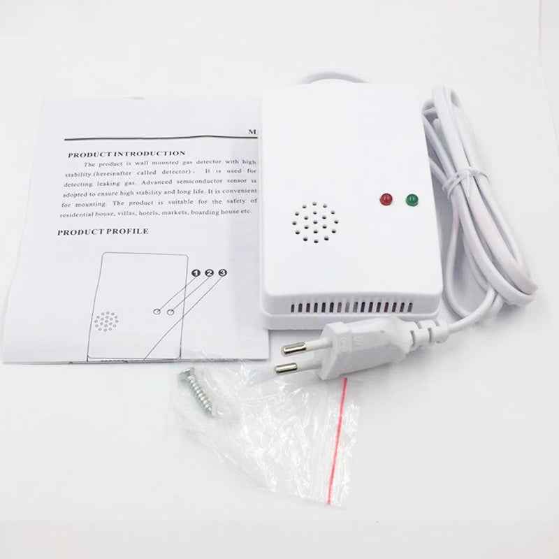 Gas Leak Detector Alarm | Wall-Mounted | 110-220V | Kitchen Home Hotel | Natural Gas Safety Sensor