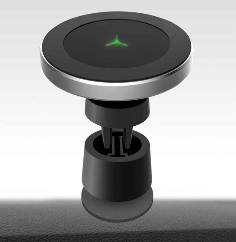 W5 Car Magnetic Wireless Charger – QI Standard 5W & 10W Clamp + Surface Magnetic Mount USB 5V 1000mA