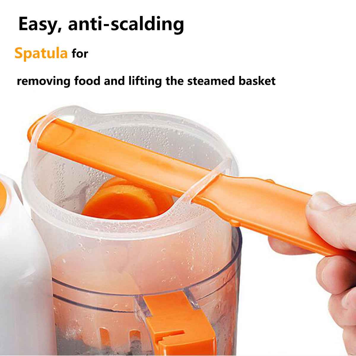 Baby Food Processor Steamer & Blender | 300W Steam | 120W Mix | 190ml | BPA-Free | Dishwasher Safe | 6 Functions | EU & US Plug | Orange