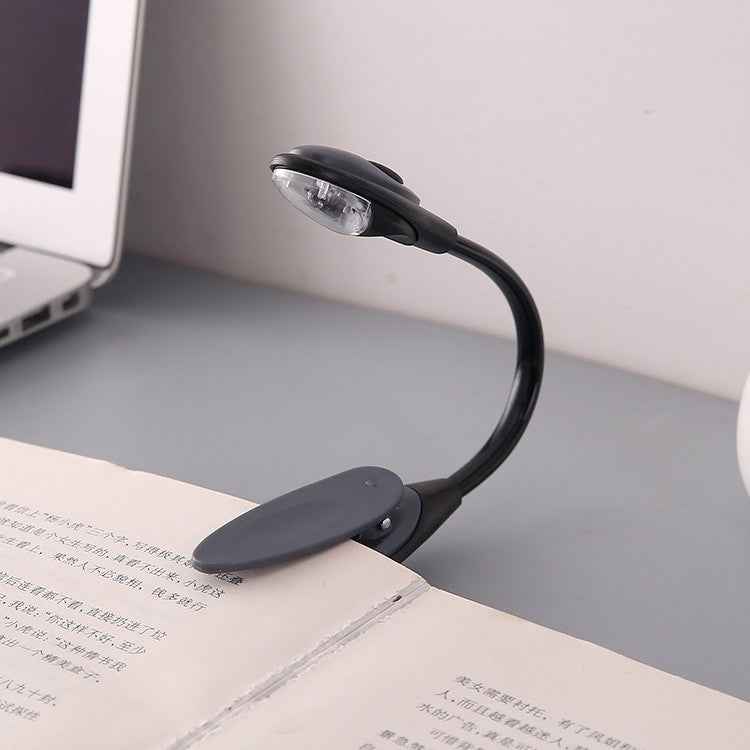 Mini LED Clip-On Book Light | 26cm | CR1120 Battery | Reading Light for Books, Kindle & Notebooks | Black, Blue & Grey | Single & 4-Pack