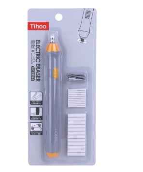 Electric Eraser Pen | Battery-Operated | Artists, Students & Office | Black & Gray | Replacement Cores Available