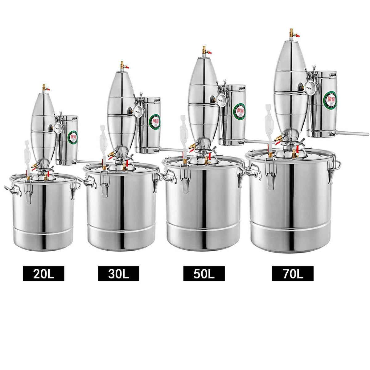 50L 304 Stainless Steel Distillation Kit – Essential Oils, Herbal Extracts & Water Purification, EU & US Plug