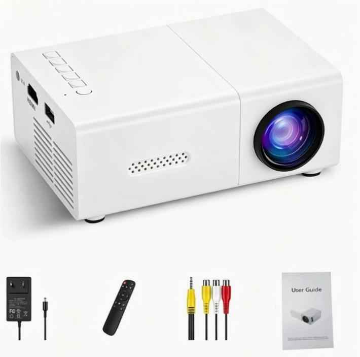 T300 Mini Projector – HD 1080P TFT LCD Home & Office Projector | 400–600 Lumens | Black, Blue, Yellow & White