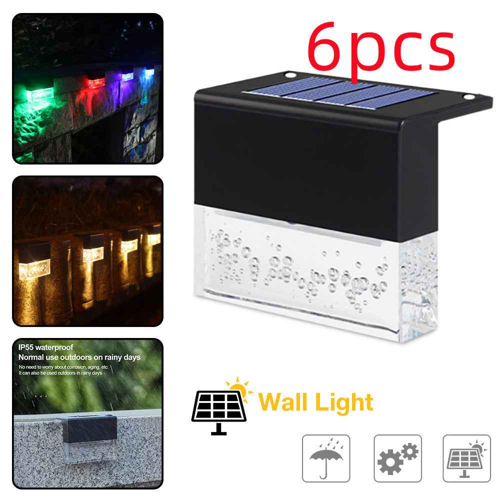 Solar LED Step & Fence Light | IP65 Waterproof, Warm White & RGB, 8-9hr Runtime | Black | 1-8pc