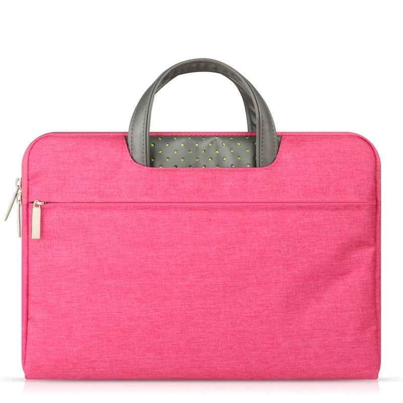 Faux Leather & Nylon Laptop Sleeve Bag | 11"–15.6" | Waterproof | Blue, Grey, Khaki & Rose Red