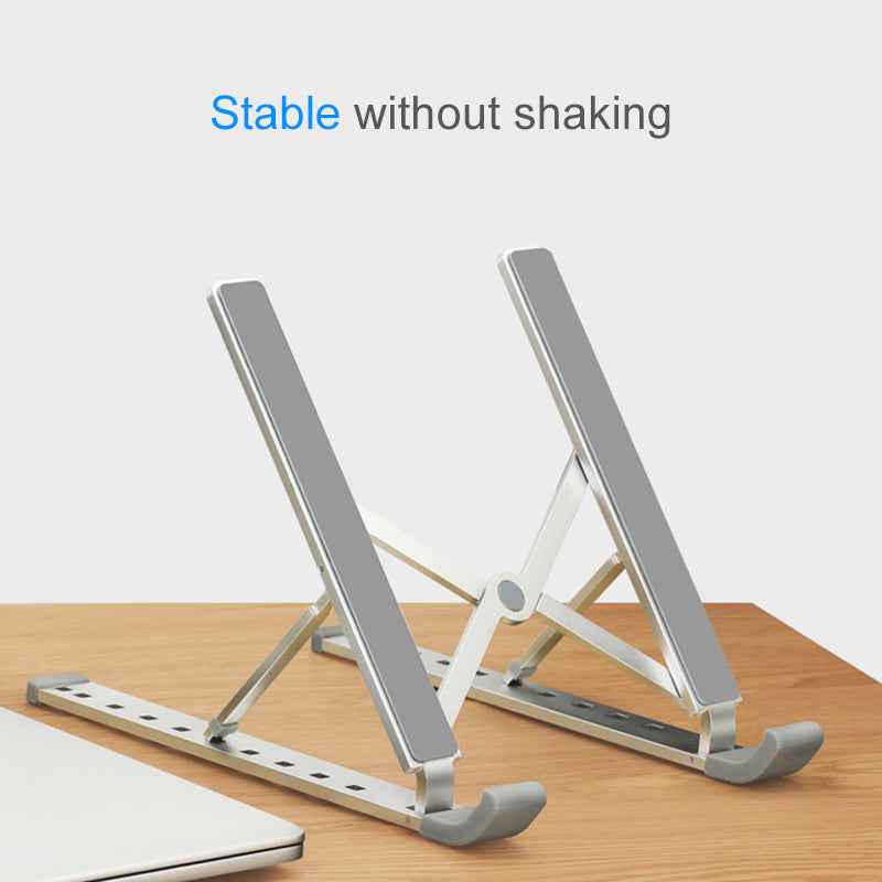 Foldable Adjustable Laptop & Tablet Stand | 11–17" | Height & Angle Adjustable | Heat Dissipation | Non-Slip | Black & Silver