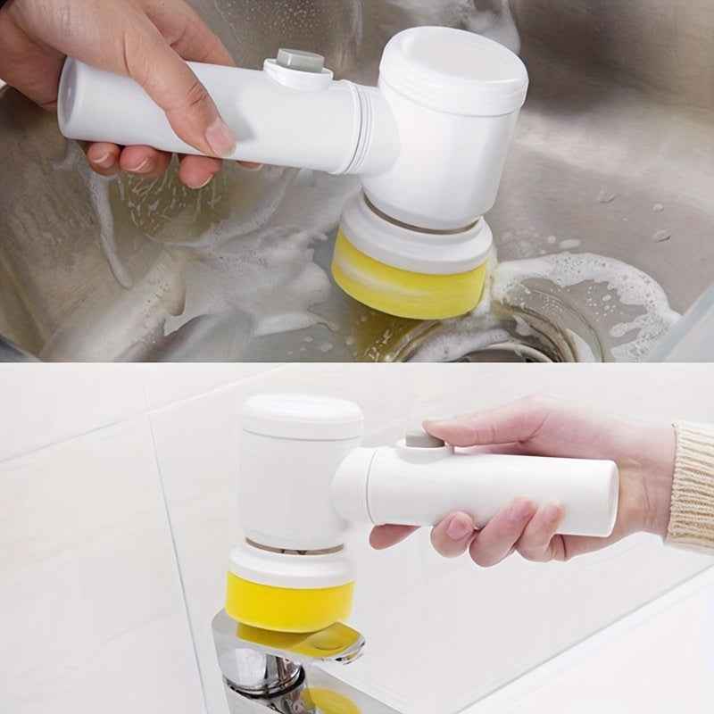 Electric Spin Cleaning Brush | USB Rechargeable | Handheld | Automatic Rotary | ABS + Nylon | Bathroom, Kitchen & Tile Scrubber
