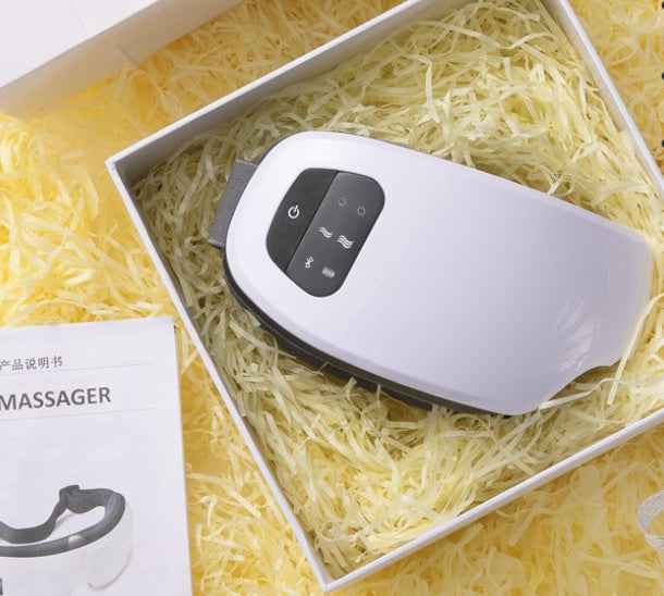 Bluetooth Eye Massager | Air Pressure | Hot Compress | Vibration | 3–6 Modes | 1200mAh | Leather Case