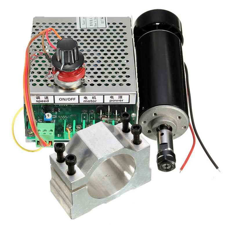 500W Air-Cooled CNC Spindle Motor & Speed Controller | 2000-12000 RPM, PCB Engraving & Drilling