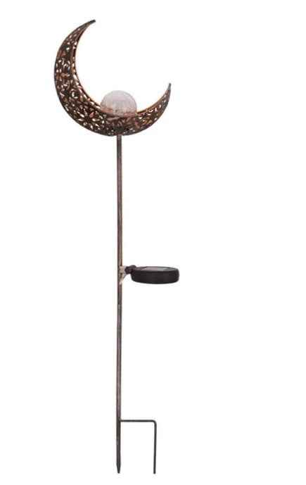 Solar Iron & Glass Garden Stake Light | IP55 | Warm White LED | Cutout, Flame, Star, Sun & White | Pathway & Garden Decor