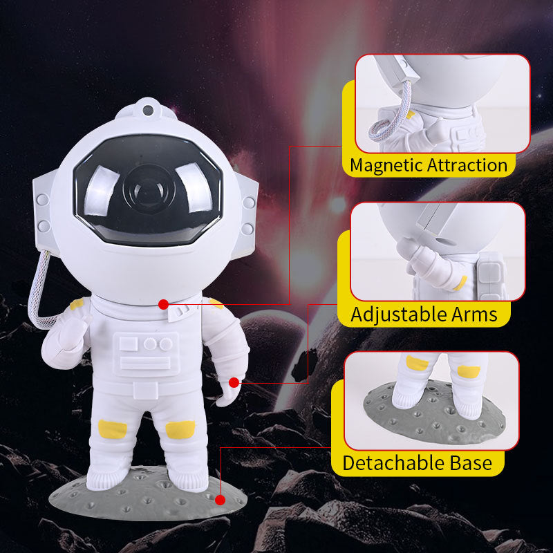 Astronaut Galaxy Star Projector Night Light | USB | <5W | 532nm Laser | Remote | Magnetic Detachable | 22cm | ABS+PC | Nebula & Stars | Bedroom, Kids & Gift