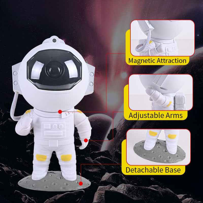 Astronaut Galaxy Star Projector Night Light – USB | Remote | Nebula & Stars | Kids & Bedroom Gift
