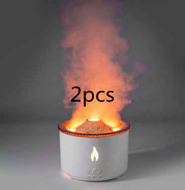 350ml Ultrasonic Flame & Jellyfish Smoke Ring Aromatherapy Humidifier Diffuser | 10W, 2/8hr Timer, AU/EU/UK/US