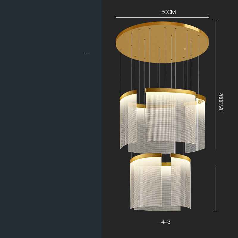 Modern Stainless Steel Grid Mesh LED Chandelier | 7-23 Heads, Black & Gold, Stepless Dimming, 111-240V