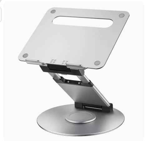 Aluminum Alloy Adjustable Laptop Stand | Ergonomic Desk Riser | Standard & 360° Rotating | Gray, Silver & Rose Gold