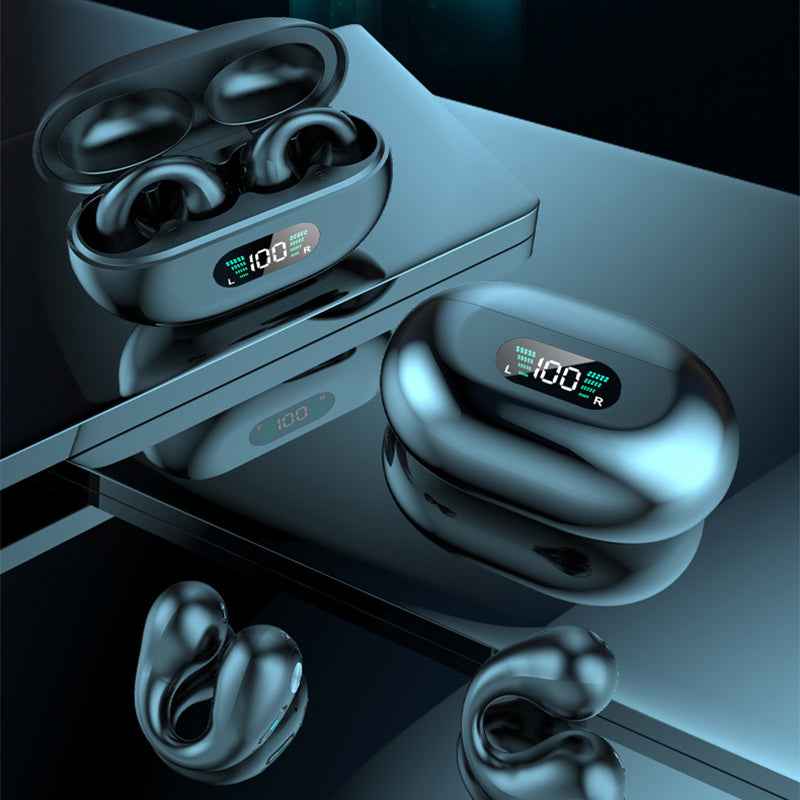 Open-Ear Clip Wireless Earbuds – Bluetooth 5.3, HiFi Bass, 300mAh Case