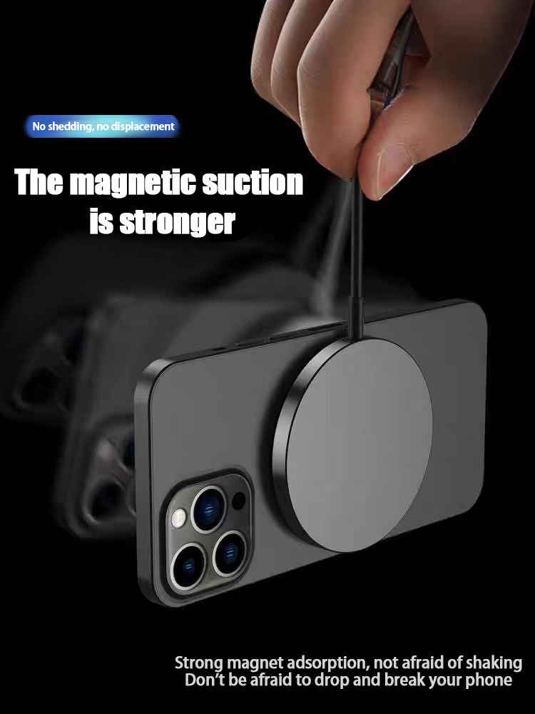 Qi2 15W Magnetic Wireless Charging Pad – Aluminium Alloy Frame, Toughened Glass, Heat Dissipation Design for iPhone 12–17 Pro Max