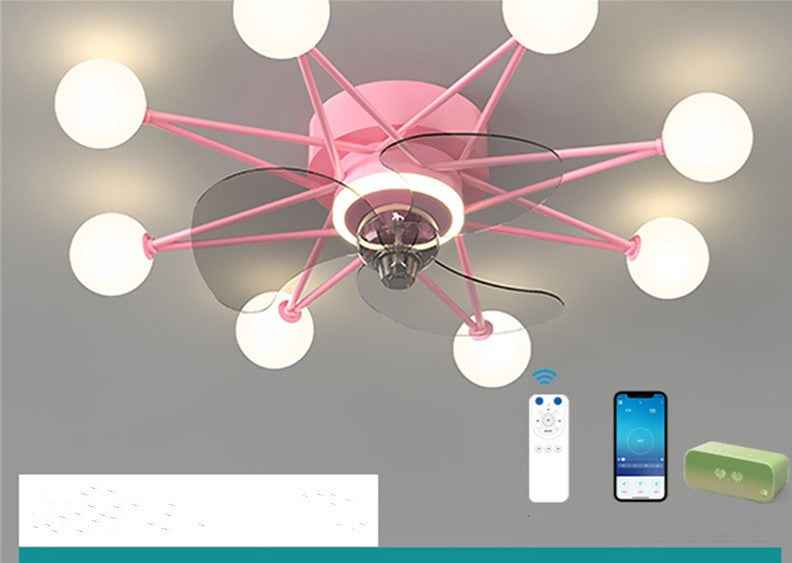 Nordic Starry Sky LED Ceiling Fan Light | 4 Colours, 2 Shade Styles, 30,000h, 111–240V, Kids & Living Room