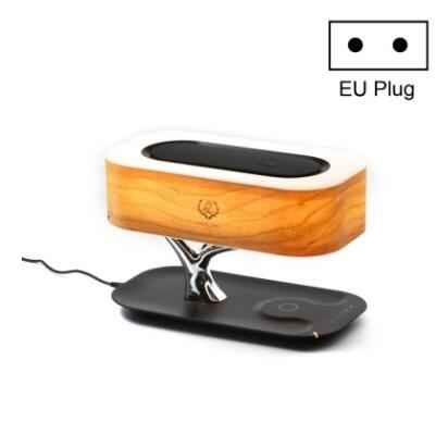 Tree Desk Lamp – 10W Qi Wireless Charger Bluetooth 4.2 NFC Speaker Stepless Dimming 3000K 100-600LM Cherry Veneer Bedside Light | AU EU UK US