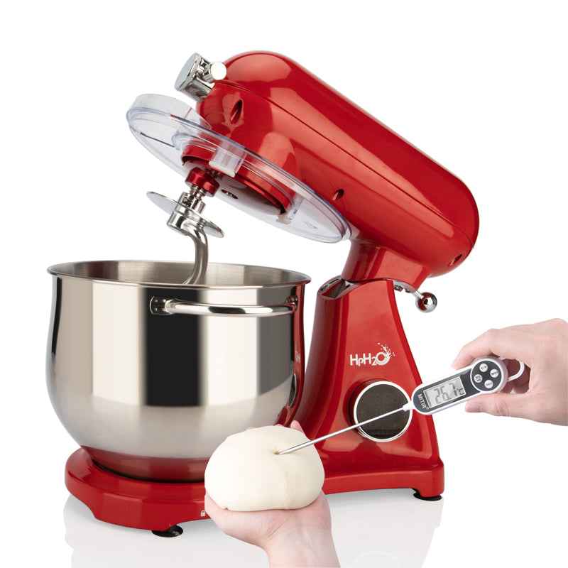SM-1522ML 1800W 8L Planetary Stand Mixer | Metal Body, Digital Control, Quiet Motor, Red