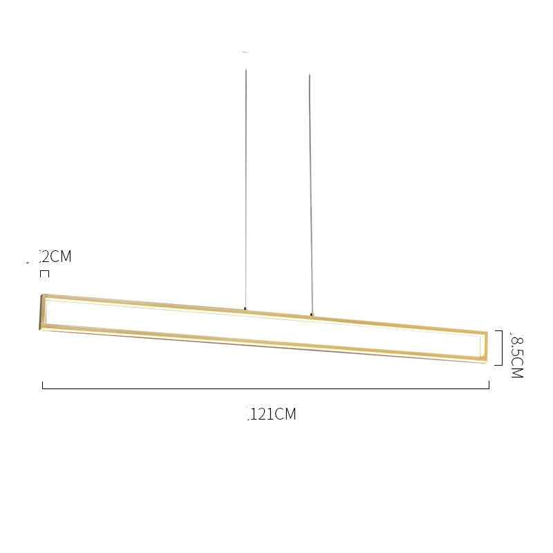 Full Copper & Silicone Strip Linear LED Bar Chandelier | 101cm & 121cm, Dual-Color, 111–240V, 20–25㎡