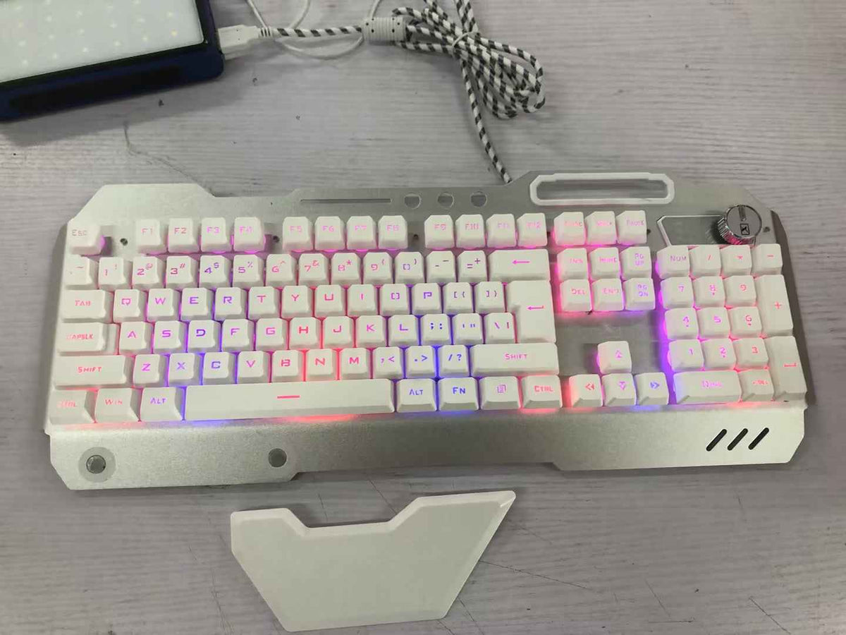 RGB Gaming Keyboard with Magnetic Wrist Rest & Phone Holder – Wired USB