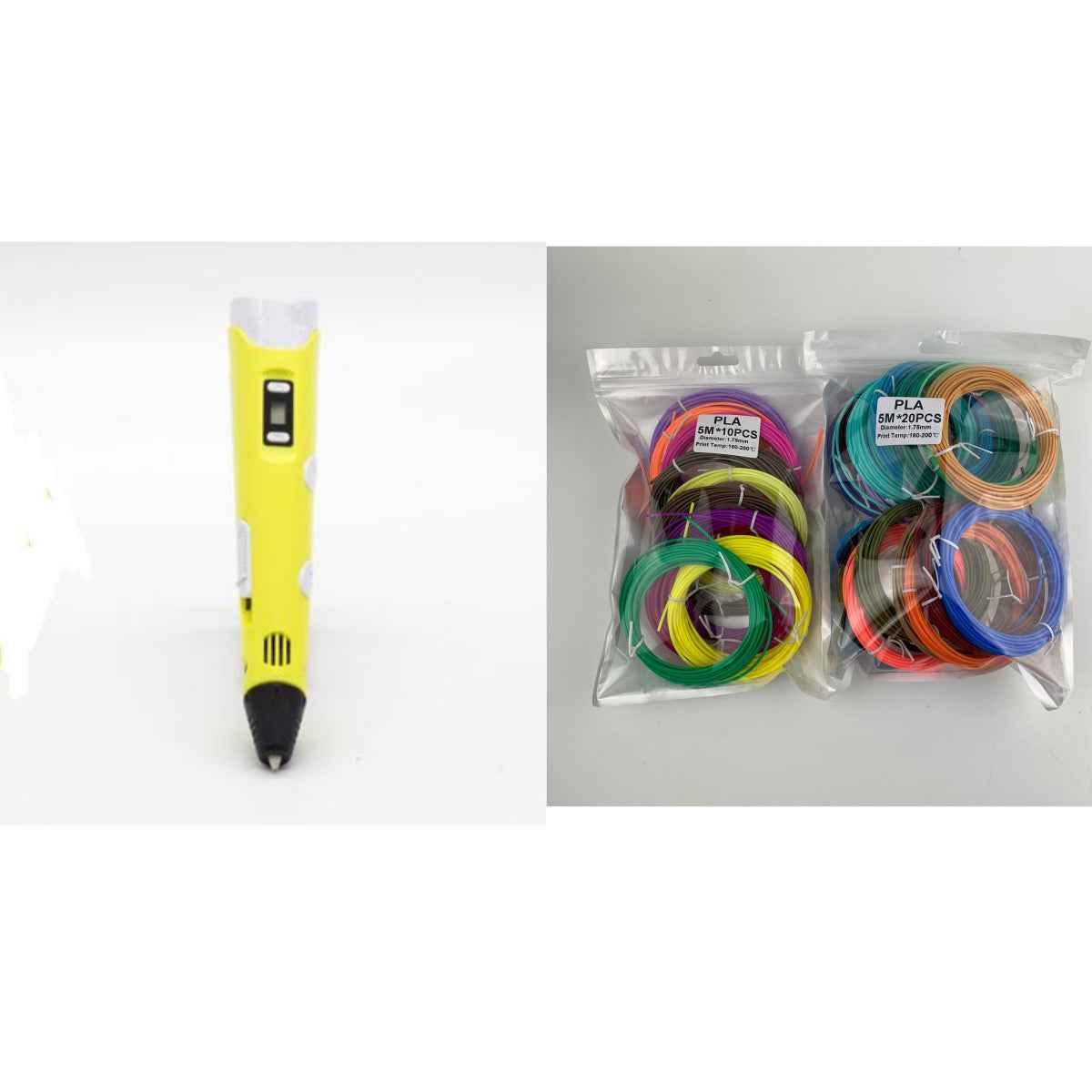 3D Printing Pen – 3D Graffiti Art Pen with PLA Filament | Blue, Pink, Purple & Yellow | Kids & Adults