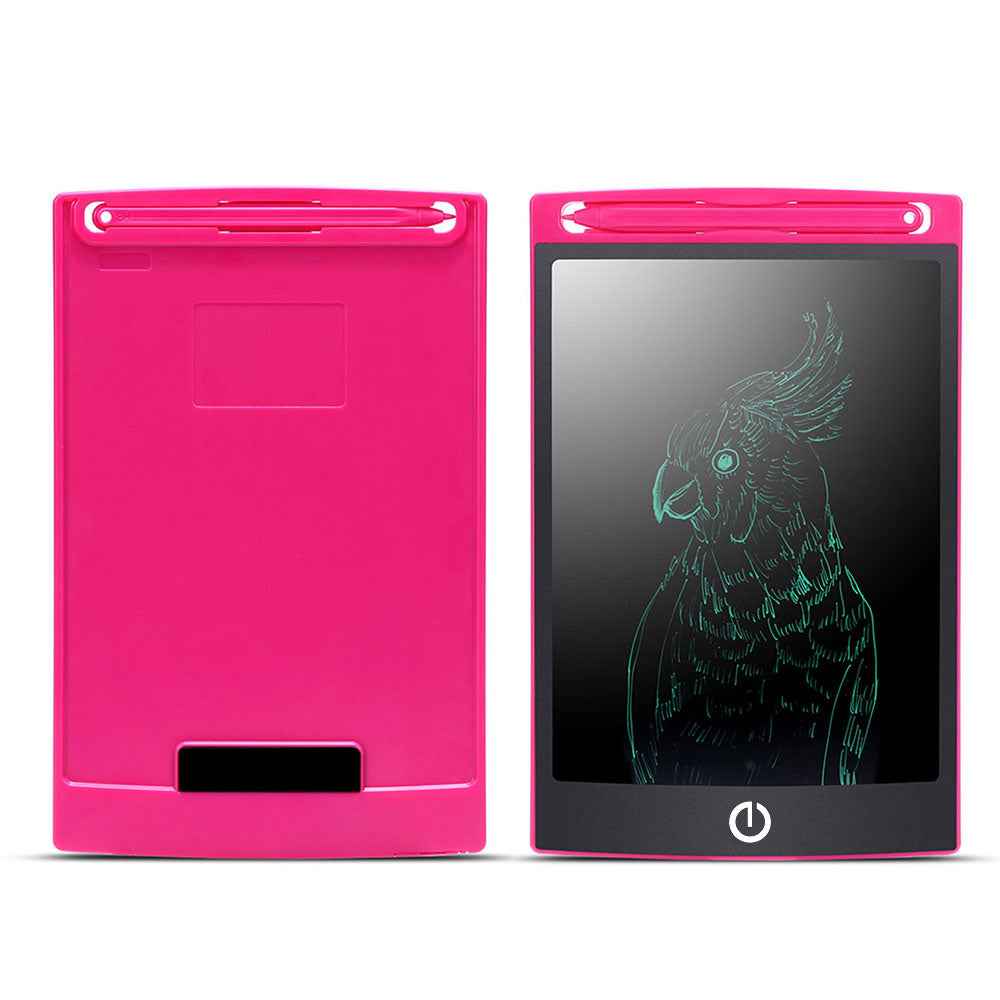 LCD Writing Tablet | Pressure-Sensitive | One-Button Erase | 150×122×7mm | 112g | CR2025 | CE/FCC/RoHS | Black, Blue & Rose Red