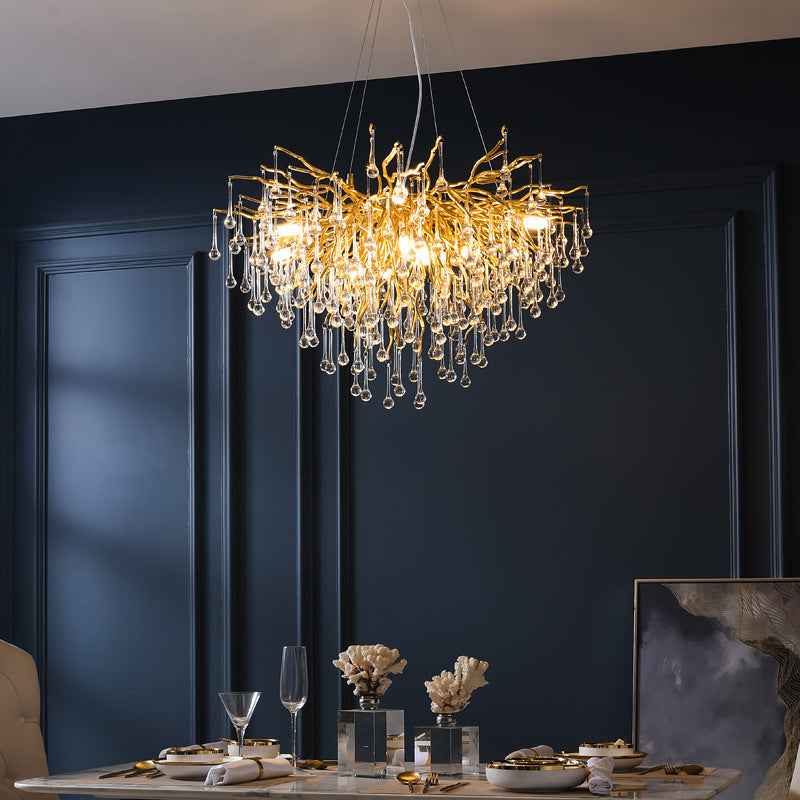 180cm Round Glass LED Art Deco Chandelier | Warm, Neutral & Cool White, Adjustable Height, 220V