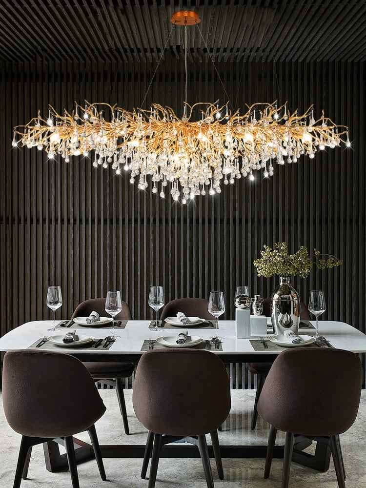 16-Head French Luxury Crystal Chandelier | Electroplated Aluminum, Crystal Shades, 111–240V, 2 Sizes