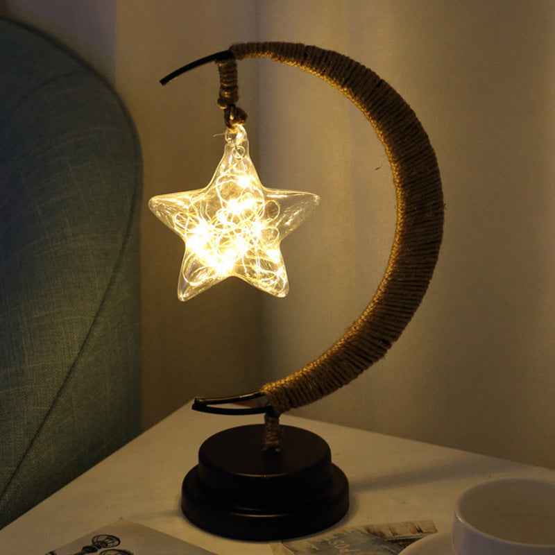 Glass Pendant LED Fairy String Light | 2m | 20 LEDs | Copper Wire | Apple, Ball, Star & Rattan | Battery & USB | Room & Party Decor