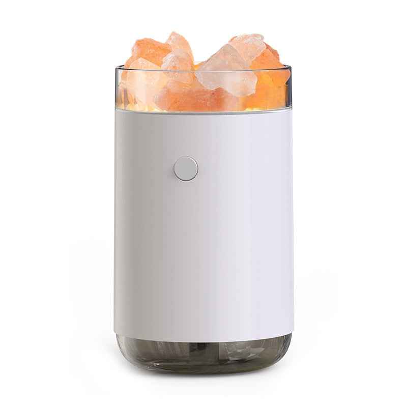 Crystal Salt Stone Humidifier & Aroma Diffuser | USB | 260ml | LED Night Light | Negative Ions | Blue, Pink & White