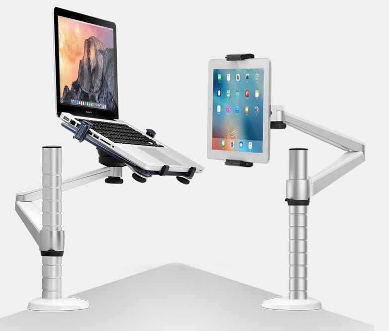 Dual-Arm Laptop & Tablet Desk Mount | 360° Rotation | Height Adjustable | 10–15.6" Laptop | Model OA-1S