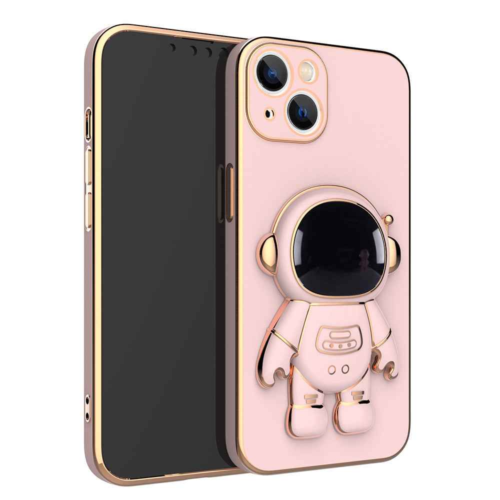 3D Astronaut iPhone Case – Anti-Drop TPU Cover with Bracket Stand for iPhone 7 to 13 Series