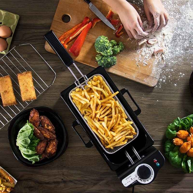 3L Electric Deep Fryer – 2000W | Teflon Non-Stick Basket | EU Plug | 2.8kg | Silver