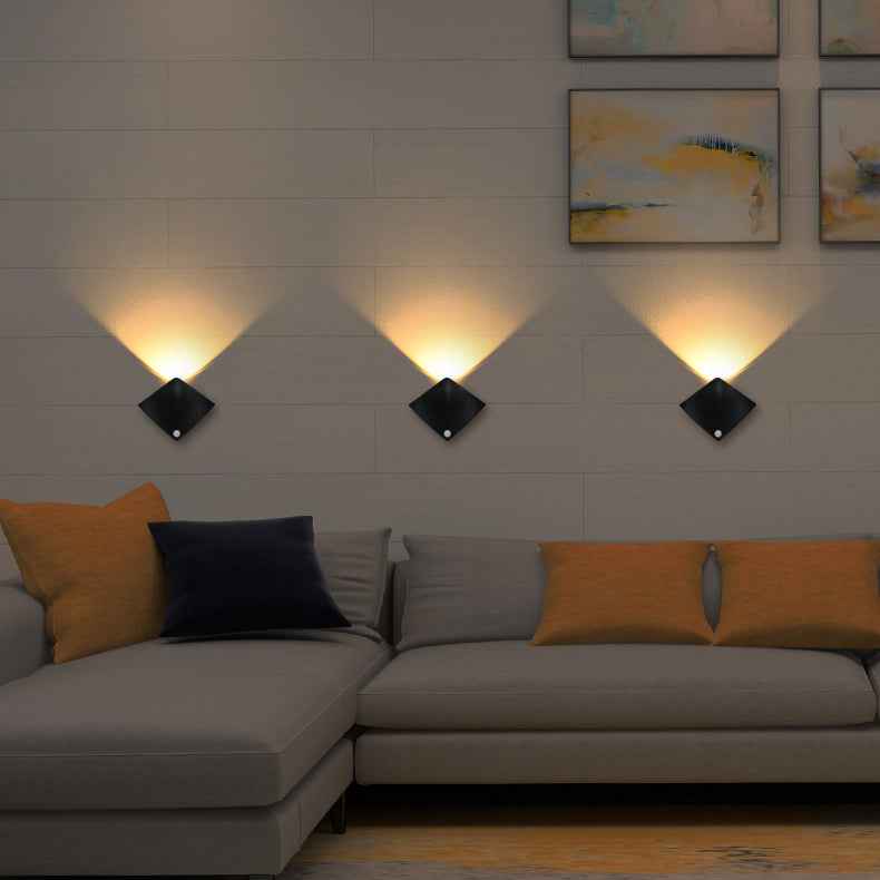 PIR Motion Sensor Wall Night Light | 1200mAh | 3–5m Range | 120° | ON/OFF/AUTO | AAA & USB