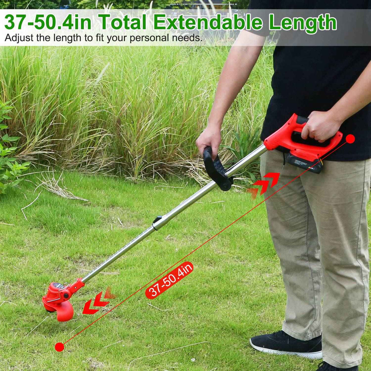21V Cordless Electric Grass Trimmer | 650W, 8000 RPM, Telescopic Pole, Multi-Blade System