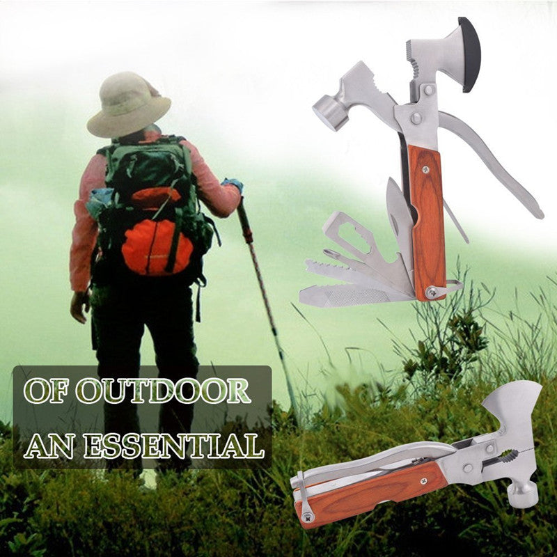 11-in-1 Multi-Tool Pliers Set | Stainless Steel | Pliers, Knife, Saw, Axe, Hammer & More | Folded 16×9×3.5cm | 400g | Oxford Carry Bag | Camping, Outdoor & Home | Brown