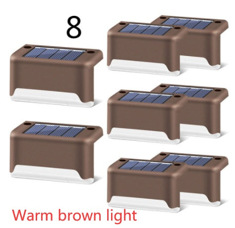 Solar LED Outdoor Step & Fence Light | Warm White | Auto On/Off | Waterproof | 75×44×42mm | European Style | Deck, Stairs, Garden & Pathway | 1–20pc Packs | Black & Brown