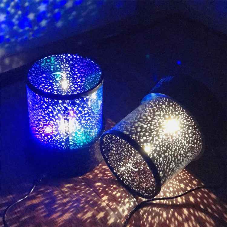 LED Star Projector Night Light | Auto-Flashing Multi-Colour Stars | ABS | 10.9×10.9×11.6cm | Battery Powered | Kids Bedroom & Ceiling Decor