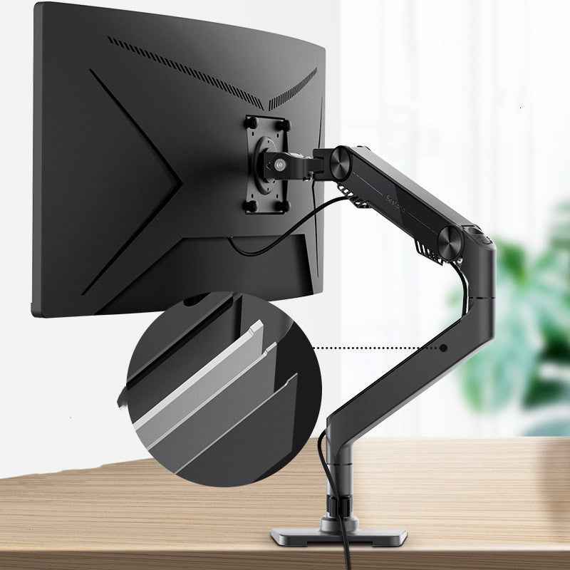 Gas Spring Monitor Arm Stand | 7K Aluminum Alloy, 2–11kg, Up to 36″ | Curved & Ultrawide Screen | Ergonomic Desk Mount | Black