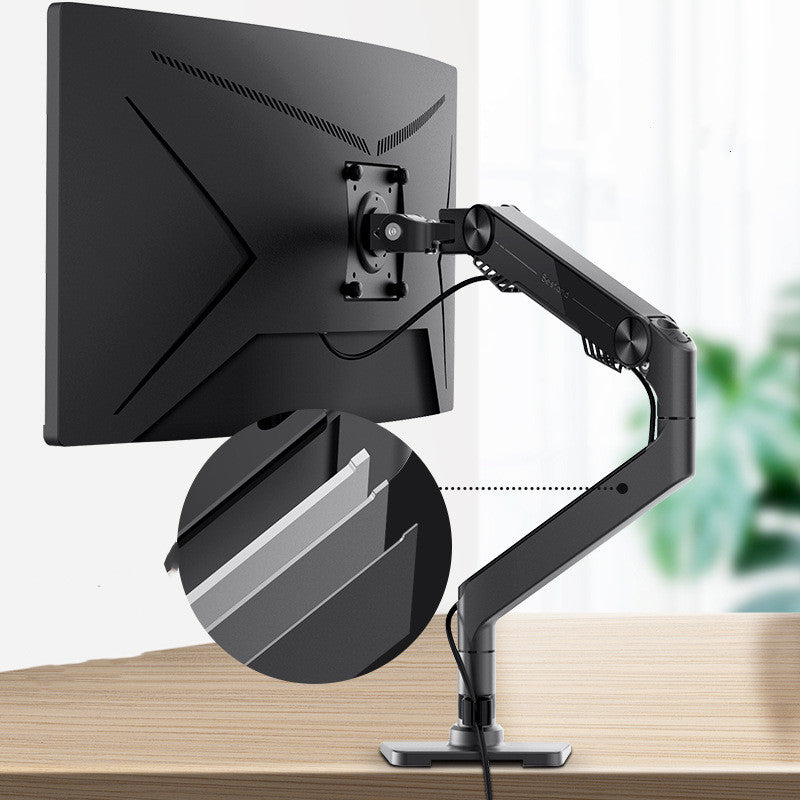 Gas Spring Monitor Arm Stand | 7K Aluminum Alloy, 2–11kg, Up to 36″ | Curved & Ultrawide Screen | Ergonomic Desk Mount | Black