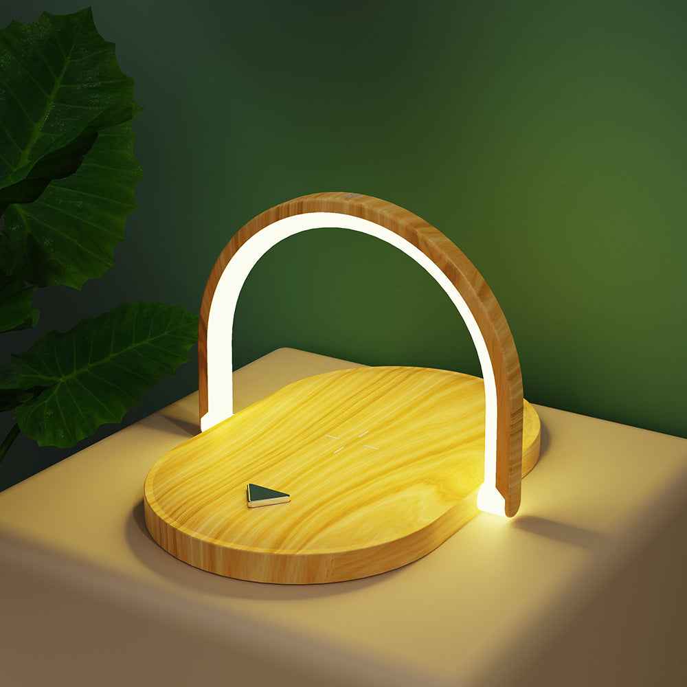 3-in-1 Wireless Charger Night Light – 15W Fast Charge, Phone Holder, LED Lamp