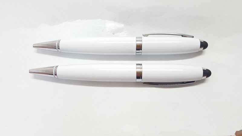 2-in-1 Metal USB Flash Drive & Stylus Pen | USB 2.0, 256MB–128GB | Black, Blue, Grey, White