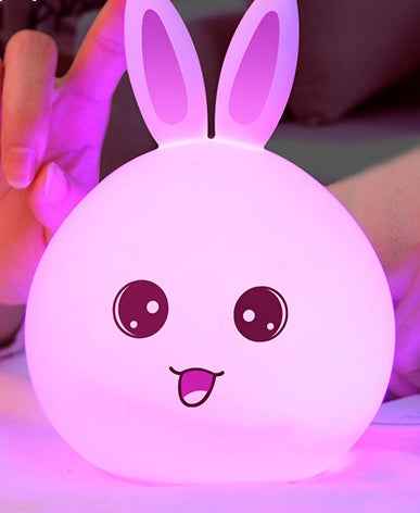 Cute Silicone Animal Night Light | 7-Colour LED | 1200mAh Rechargeable | Touch & Remote Control | USB