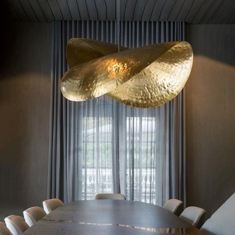 Luxury Iron & Copper Petal Lotus Leaf Fishline LED Pendant Chandelier | 45.5cm, 111-240V, 10-15㎡, Living Room & Bedroom